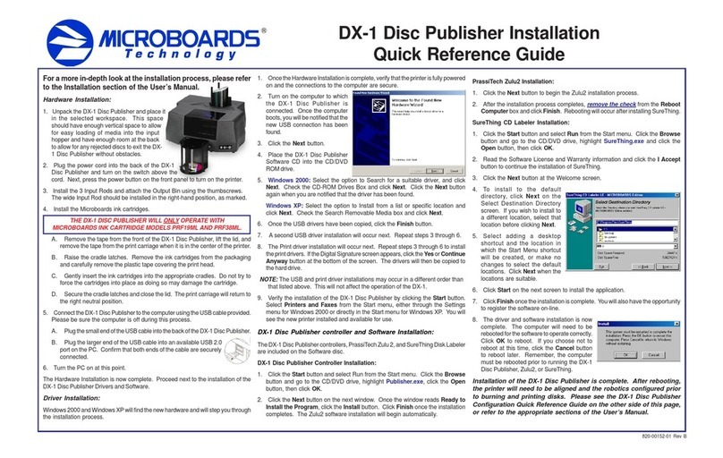 MicroBoards Technology DX-1 Quick reference guide
