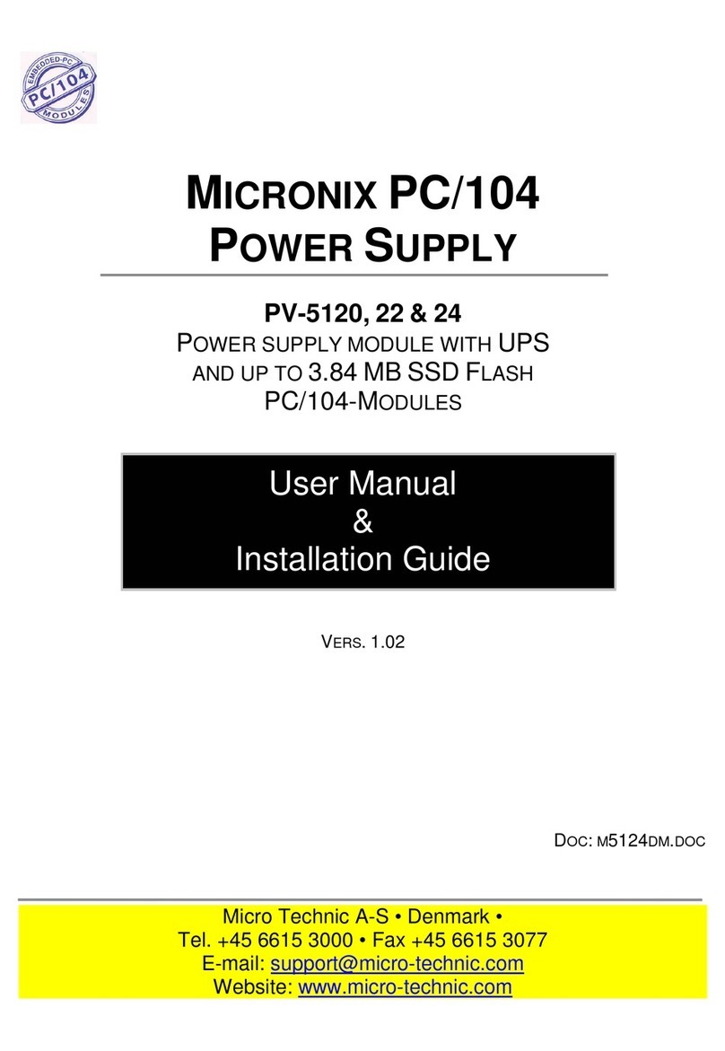Micro Technic MICRONIX PC/104 PV-5120 Installation and user manual