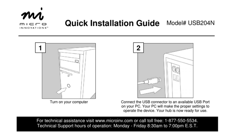 Micro Innovations Micro Mobile Hub USB204N Quick installation guide Micro Innovations Micro Mobile Hub USB204N Quick installation guide