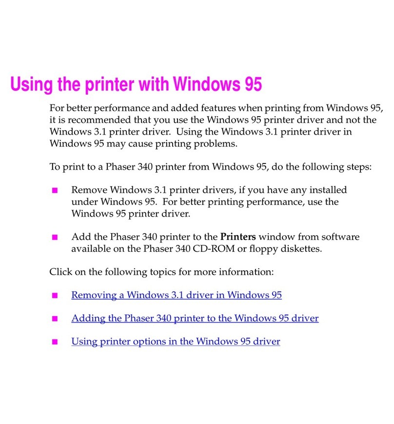 Xerox PHASER 340 User manual