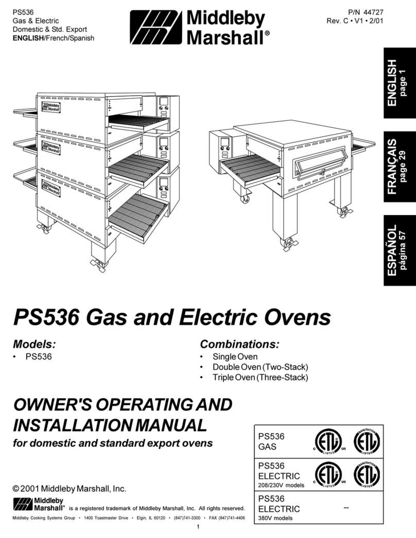 Middleby Marshall Model PS536 Owner's operating and installation manual Middleby Marshall Model PS536 Owner's operating and installation manual