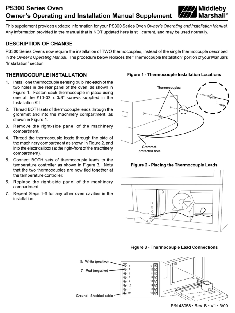 Middleby Marshall PS300 Series Owner's operating and installation manual