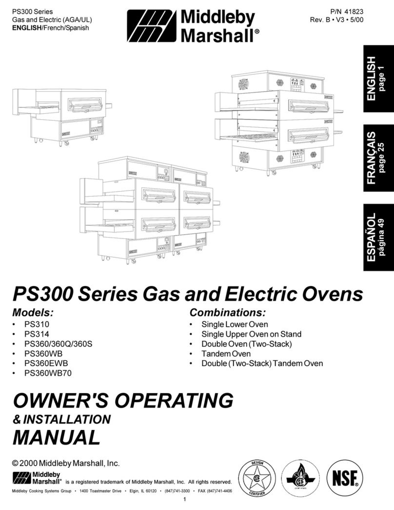 Middleby Marshall PS300F Owner's operating & installation manual Middleby Marshall PS300F Owner's operating & installation manual