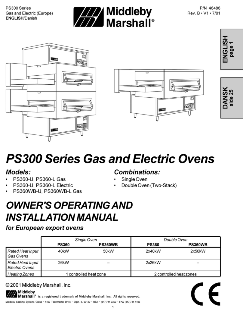 Middleby Marshall PS360-U Owner's operating and installation manual Middleby Marshall PS360-U Owner's operating and installation manual