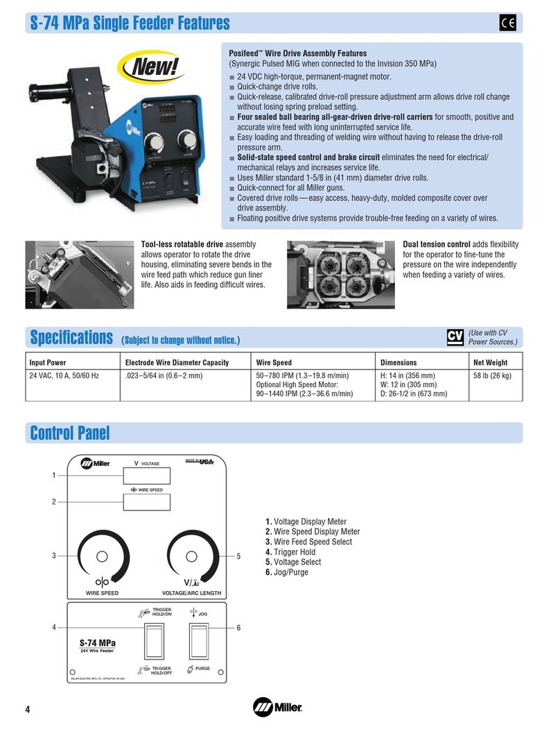 Miller Electric MPa Single Feeder S-74 Specifications Miller Electric MPa Single Feeder S-74 Specifications