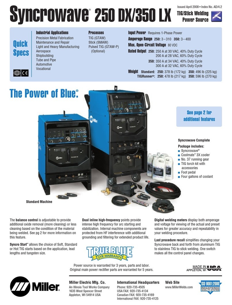 Miller Electric Welding Generator 250 DX Brochure & specs