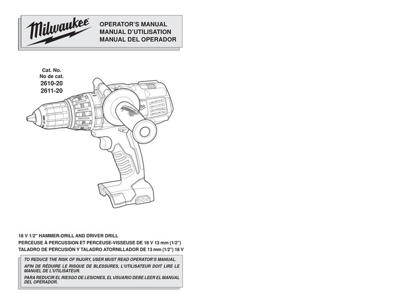 Milwaukee 2610-20 Operator's manual