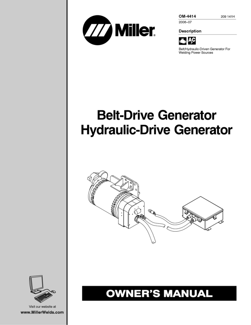 Miller Electric Belt/Hydraulic-Driven Generator owner's manual Miller Electric Belt/Hydraulic-Driven Generator owner's manual