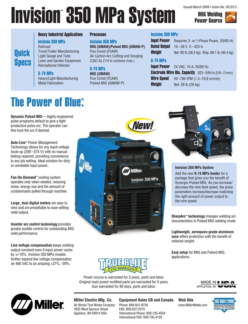 Miller Electric Invision 350MPa Specifications