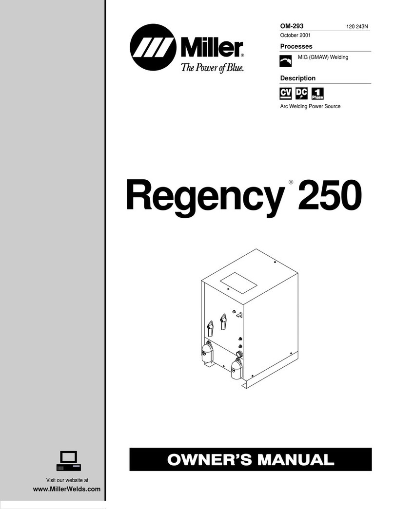 Miller Electric Regency 250 owner's manual