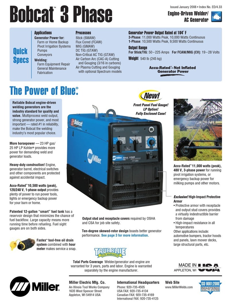 Miller Electric Engine-Driven Welder/AC Generator Specifications Miller Electric Engine-Driven Welder/AC Generator Specifications