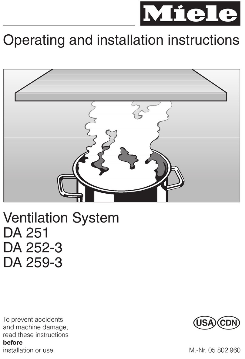 Miele DA 251 OPERATING AND INSTALLATION Manual