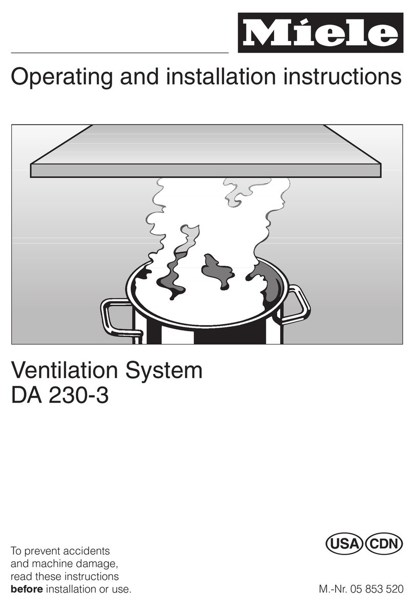 Miele VENTILATION SYSTEM DA 230-3 User manual