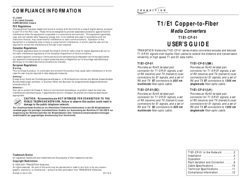 Transition Networks T1E1-CF-01 User manual