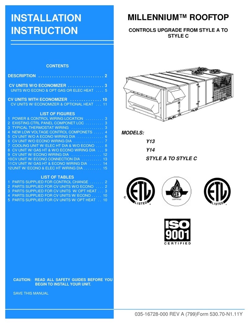 York MILLENNIUM STYLE A User manual