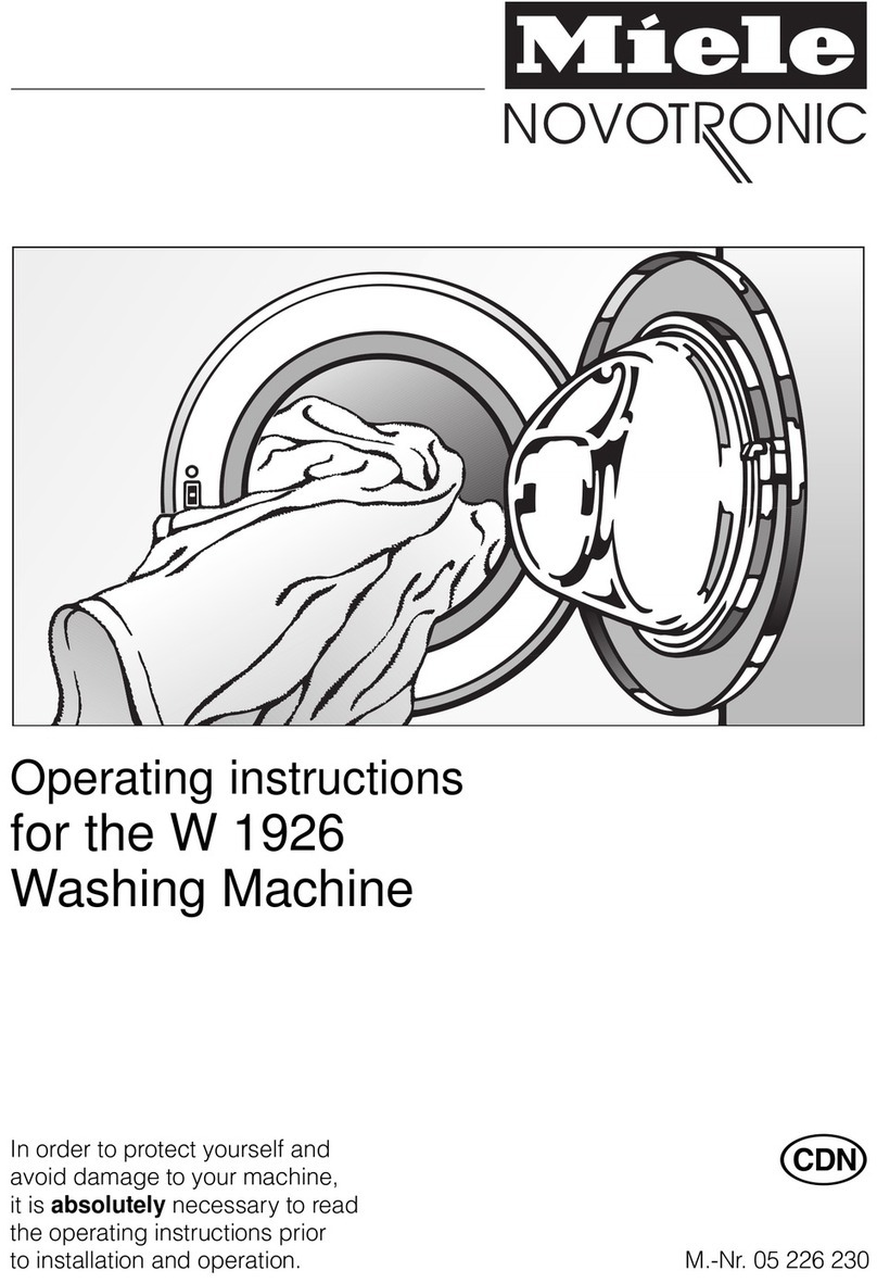 Miele NOVOTRONIC W 1926 operating instructions