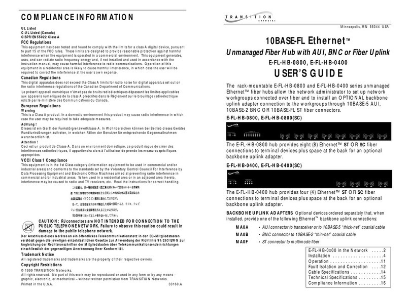 Transition Networks E-FL-HB-0400 user guide Transition Networks E-FL-HB-0400 user guide