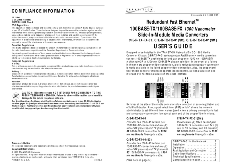 Transition Networks C/E-R-TX-FX-01 User manual