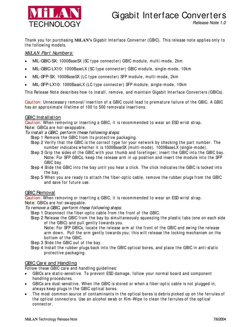 MiLAN MIL-GBIC-LX10 release note
