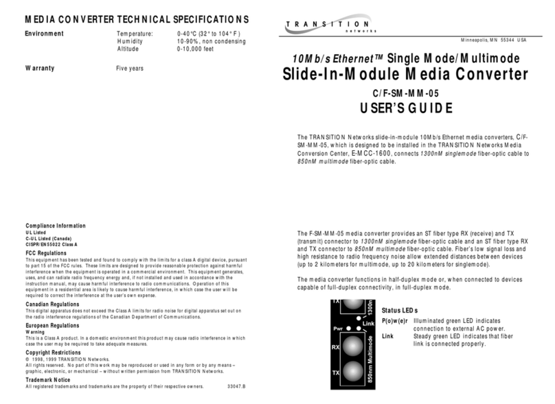 Transition Networks C/F-SM-MM-05 user guide