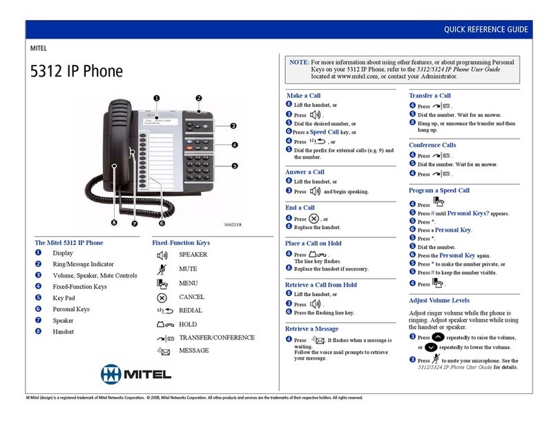 Mitel 5324 IP User manual Mitel 5324 IP User manual