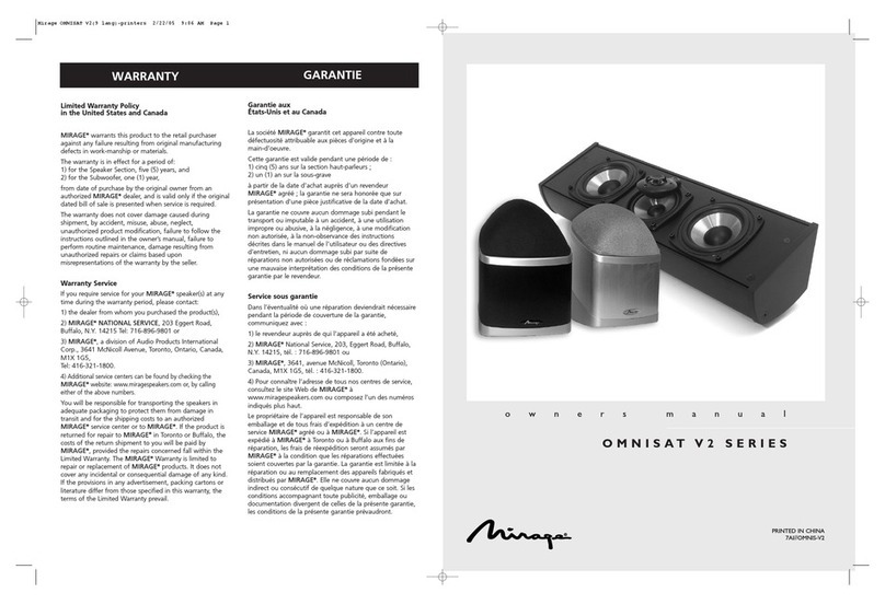 Mirage OMNISAT V2 User manual