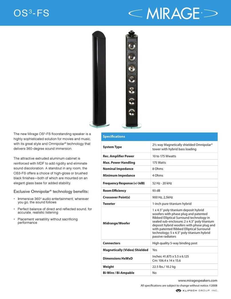 Mirage OS3-FS User manual