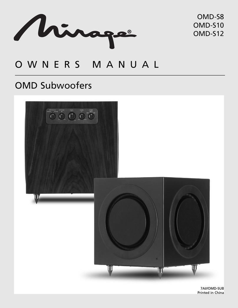 Mirage OMD-S10 User manual