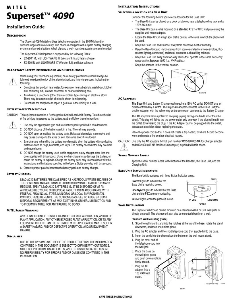 Mitel Superset 4090 User manual