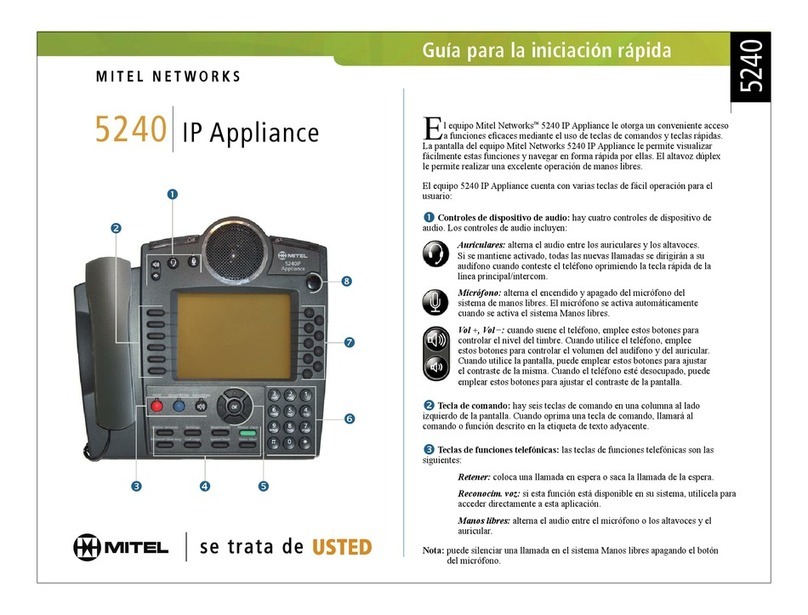 Mitel networks 5240 User manual