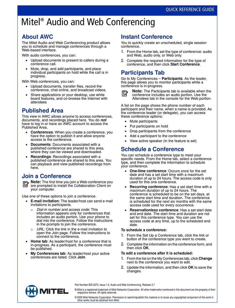 Mitel 835.327 User manual