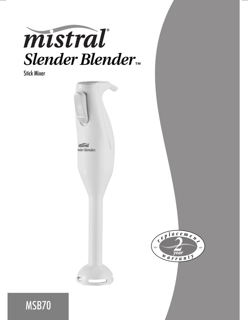 Mistral SLENDER BLENDERTM MSB70 user manual