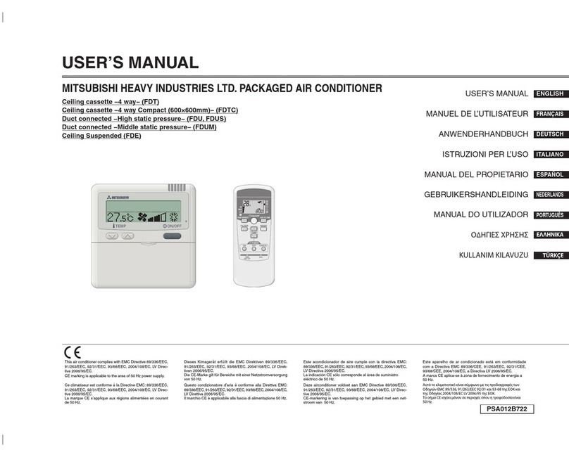 Mitsubishi Heavy Industries PSA012B722 User manual Mitsubishi Heavy Industries PSA012B722 User manual