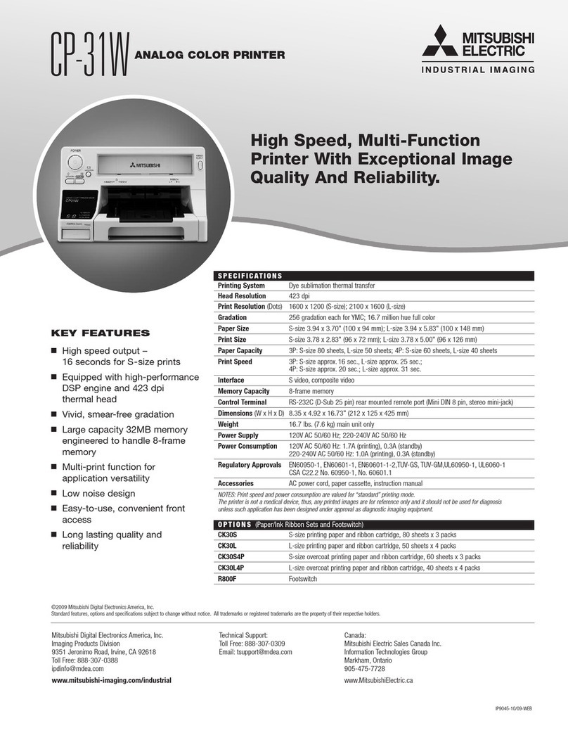 Mitsubishi Electric CP-31W Specification sheet