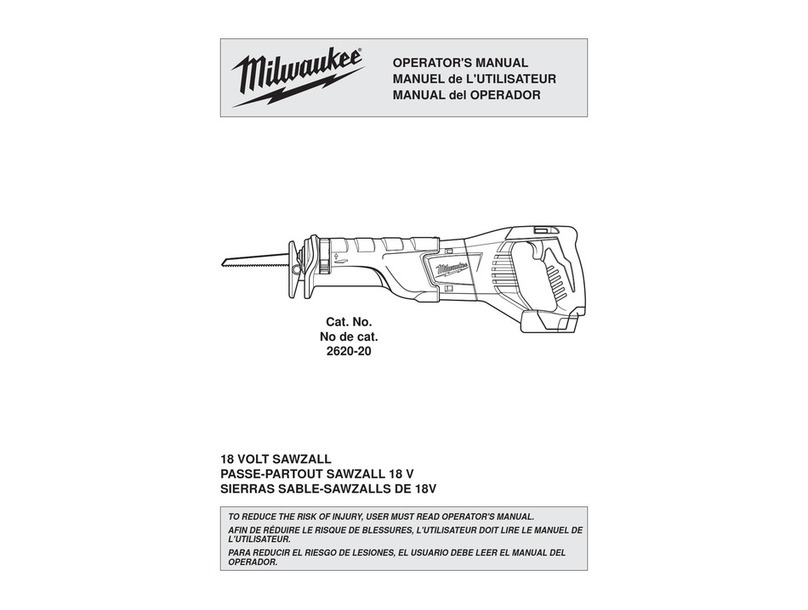 Milwaukee 2620-20 Operator's manual