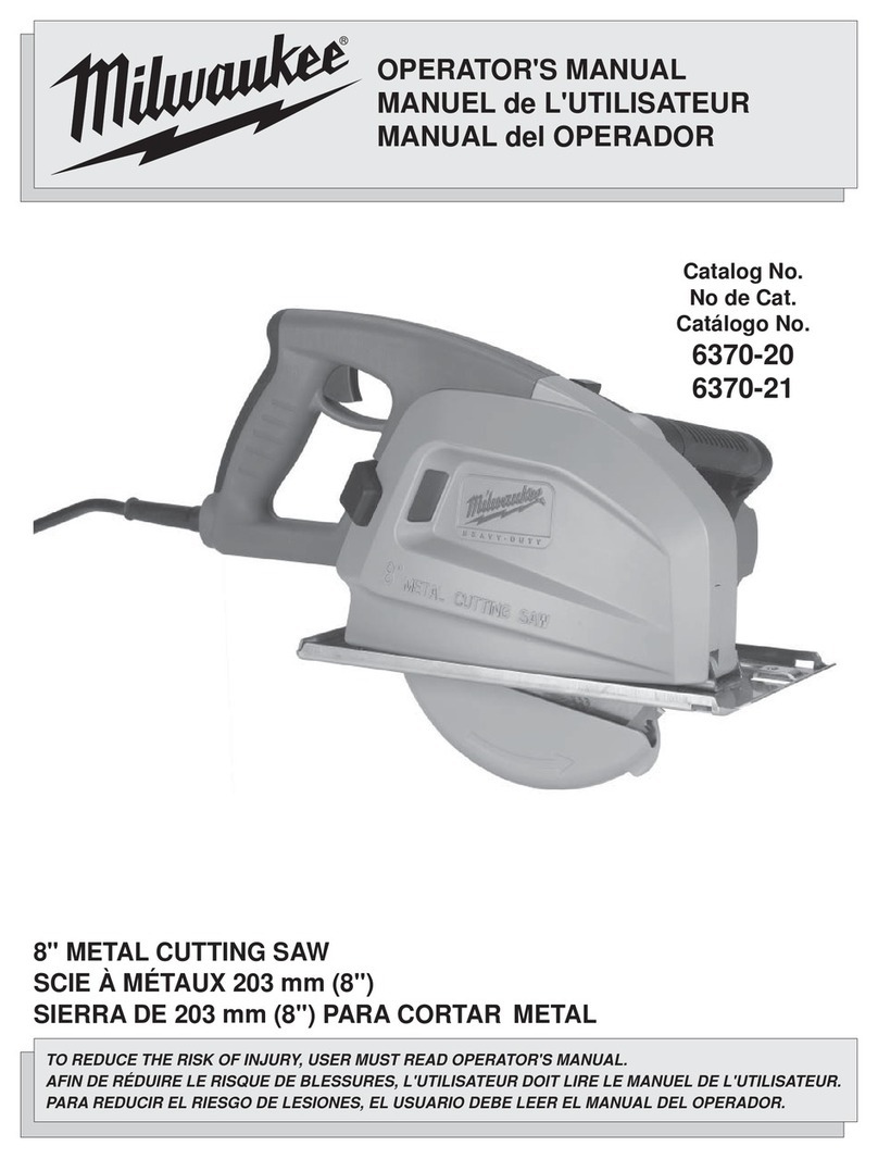 Milwaukee CUTTING SAW Operator's manual