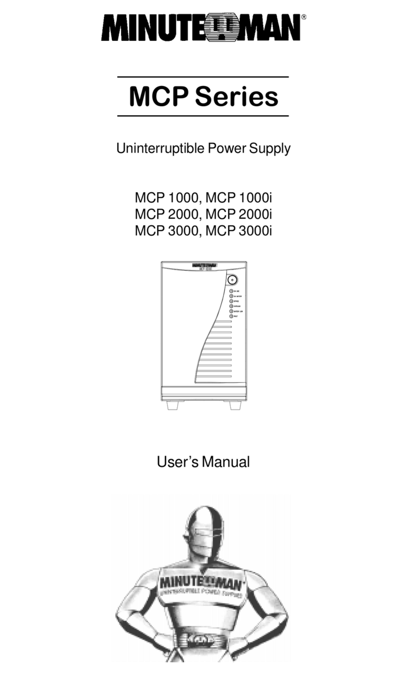 Minuteman MCP 1000 User manual