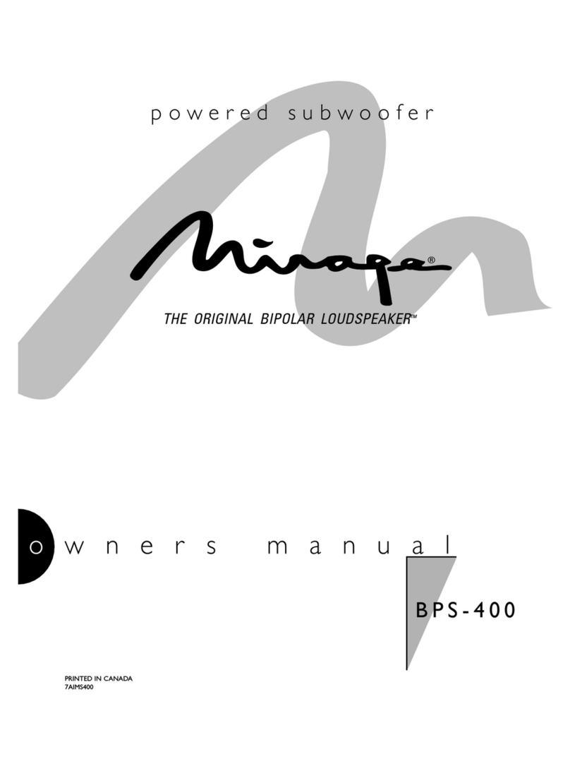 Mirage BPS-400 User manual
