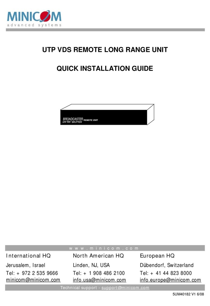 Minicom UTP VDS Quick installation guide