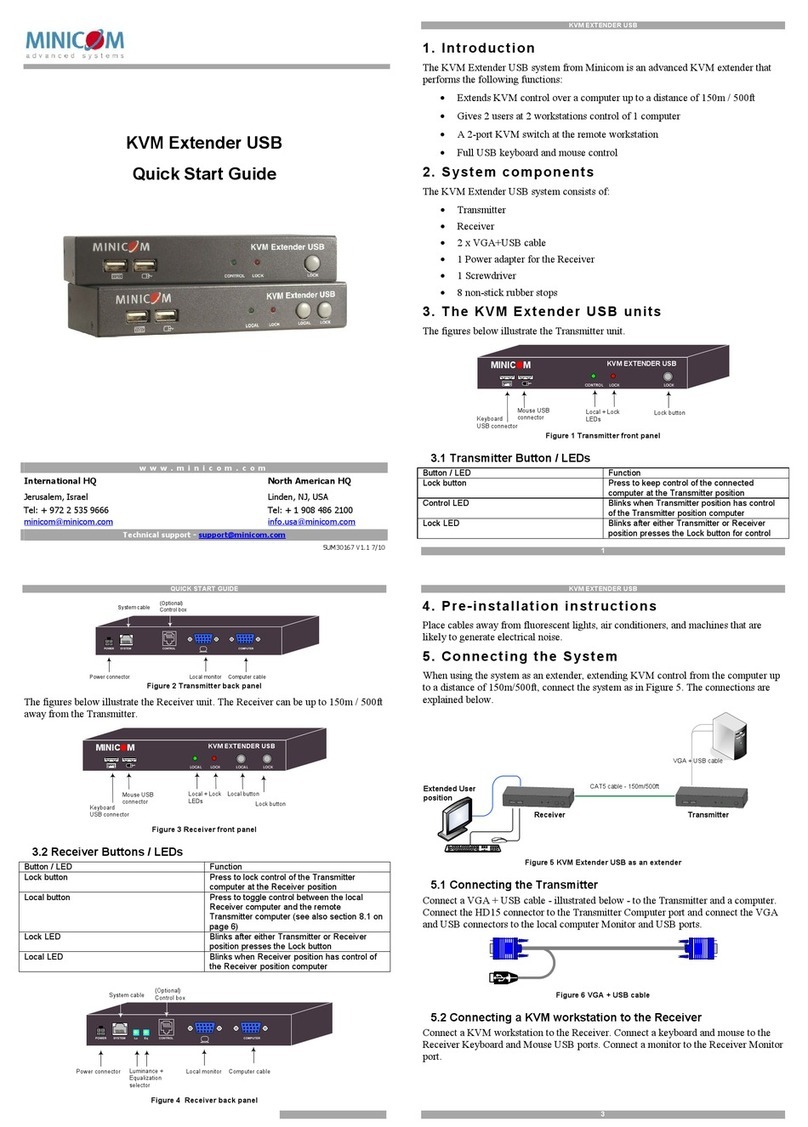 Minicom KVM EXTENDER USB 5UM30167 User manual