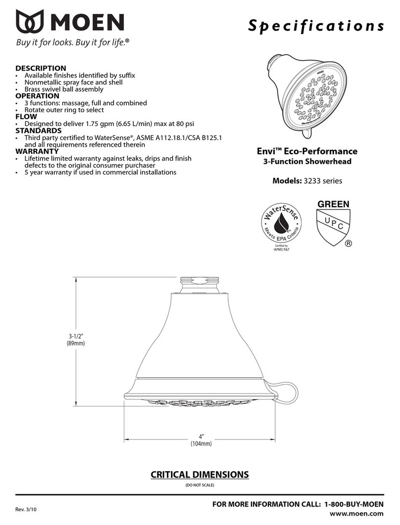 Moen 3-Function Showerhead 3233 User manual