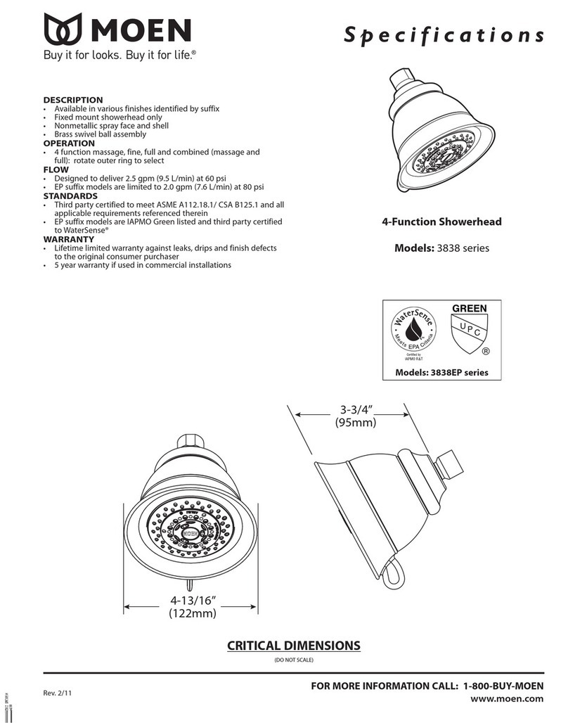 Moen 3838 series Specifications