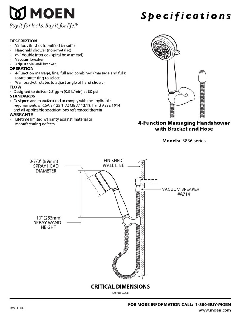 Moen 3836 series Specifications Moen 3836 series Specifications
