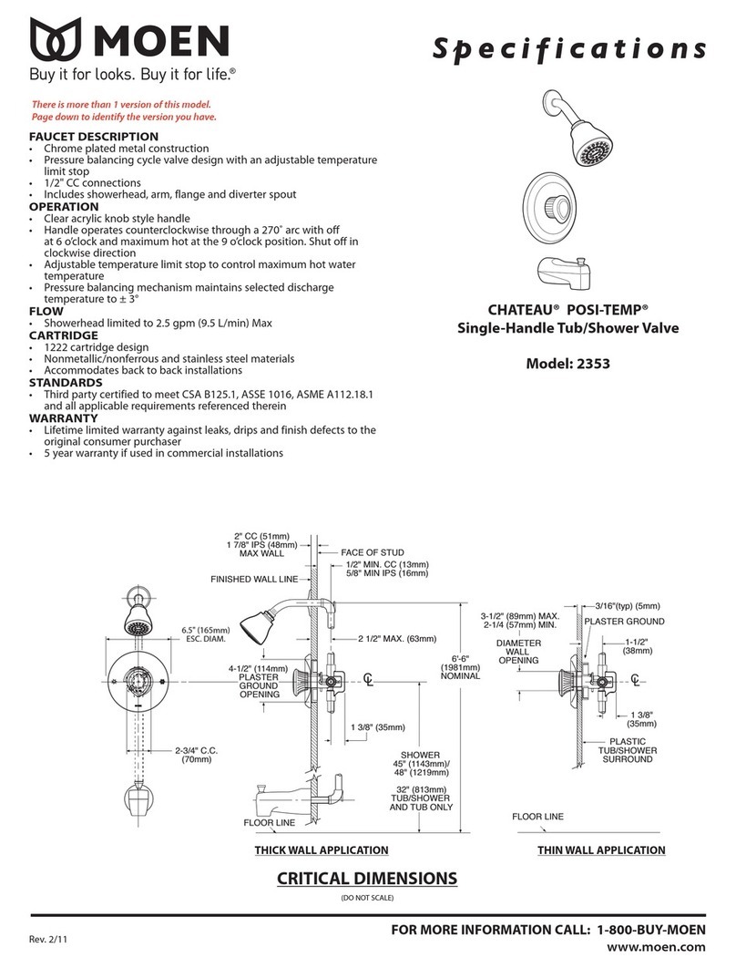 Moen CHATEAU POSI-TEMP 2353 Specifications