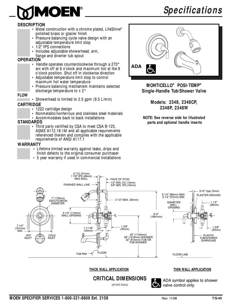 Moen MONTICELLO POSI-TEMP 2348 User manual