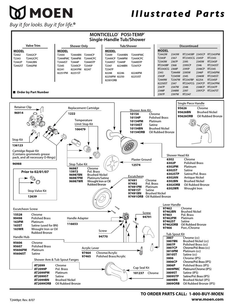 Moen MONTICELLO POSI-TEMP 82248BN Illustrated parts list