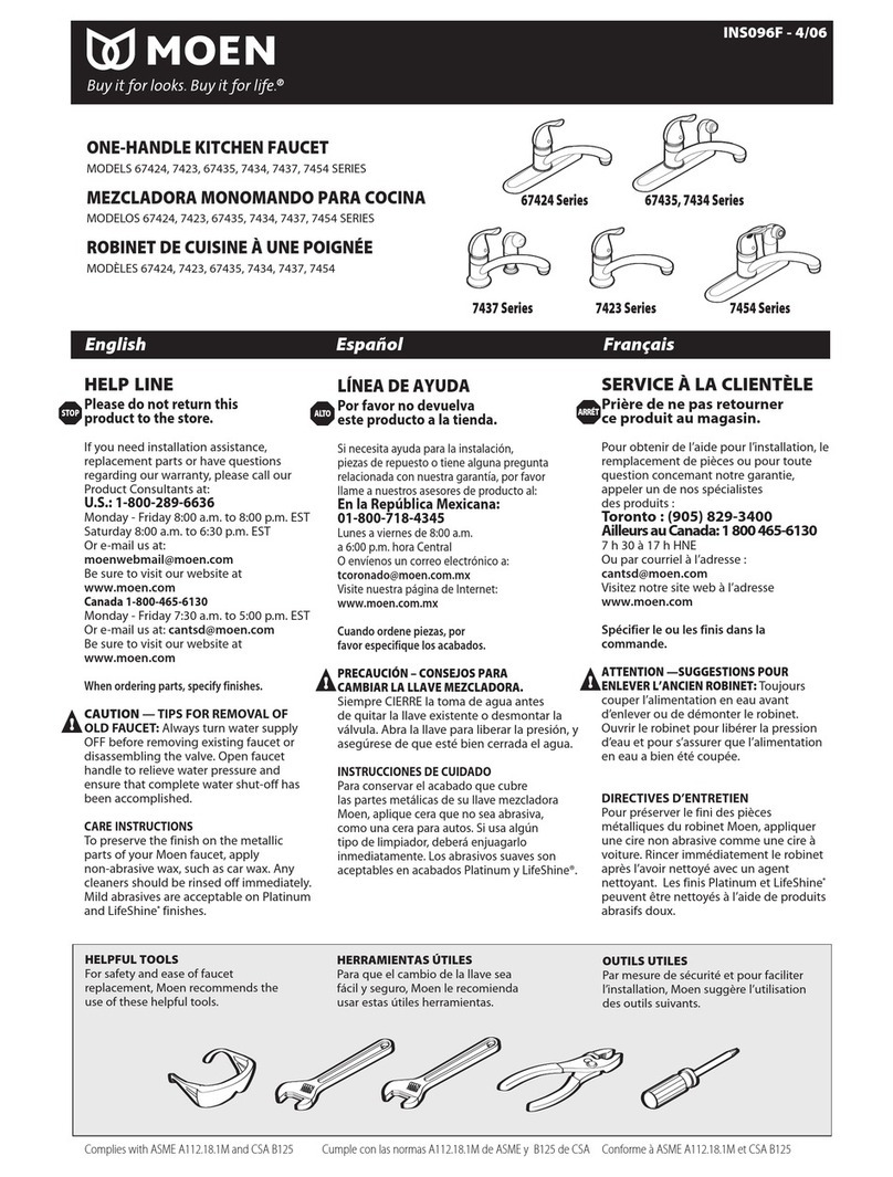 Moen 67424 SERIES User manual