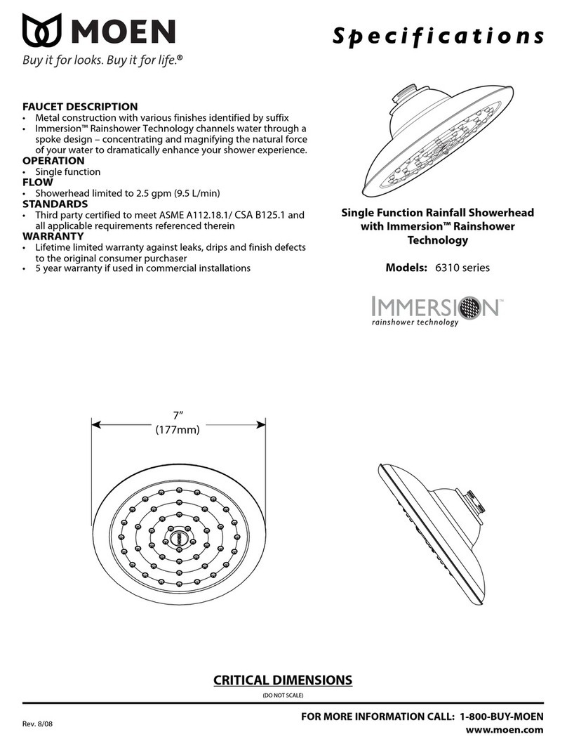 Moen Immersion 6310 series Specifications
