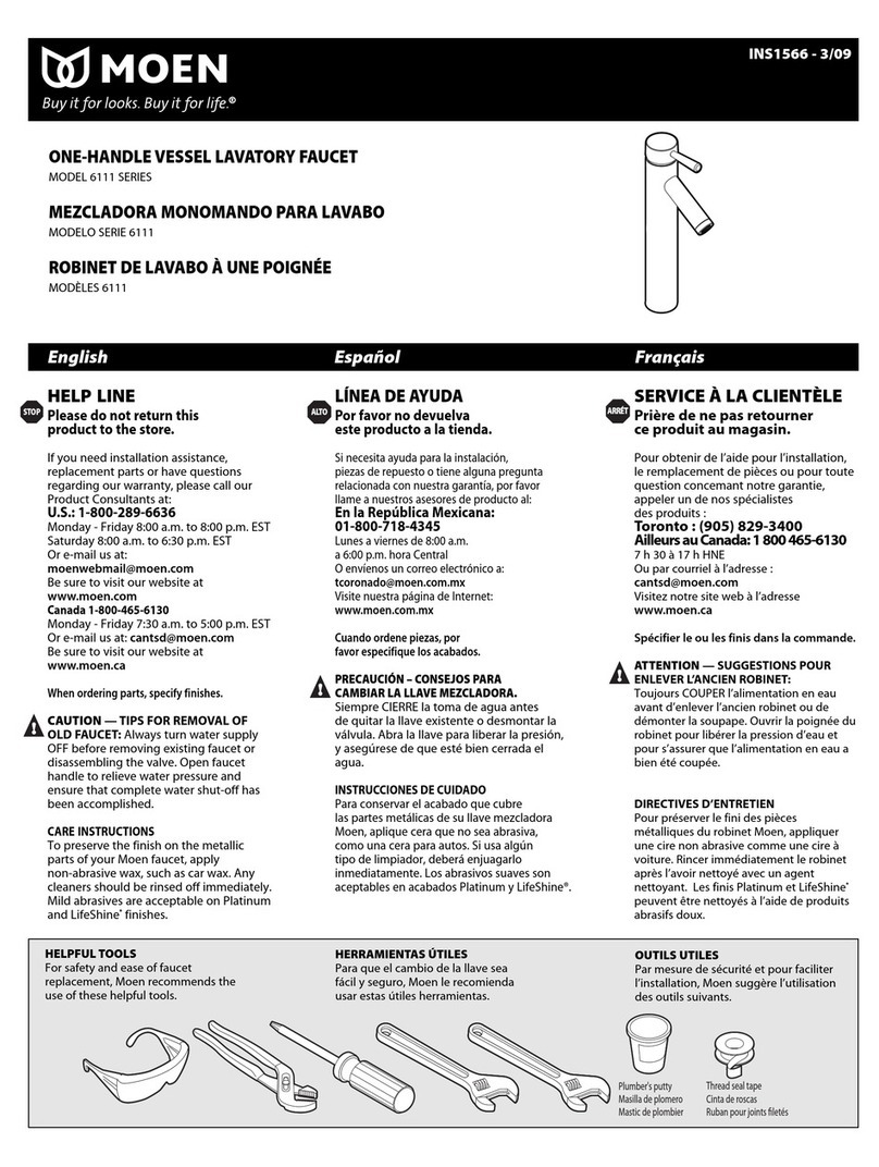 Moen 6111 SERIES Operational manual Moen 6111 SERIES Operational manual