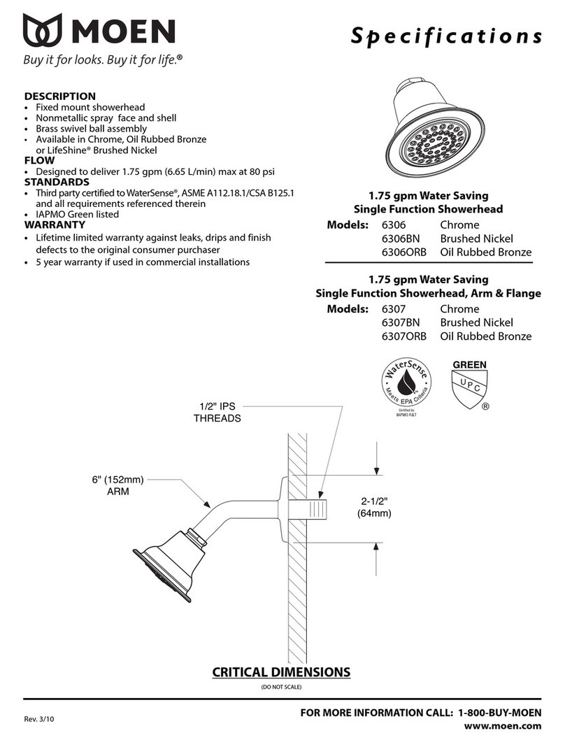 Moen 6306 Specifications